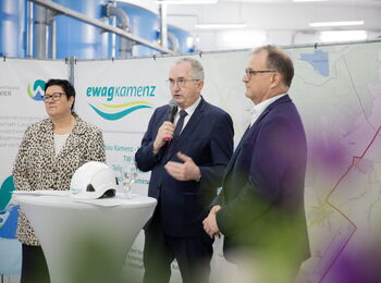 Spatenstich für das Vorhaben „Neubau Trinkwasserverbindungsleitung Wasserwerk Kamenz/Jesau – Milstrich“