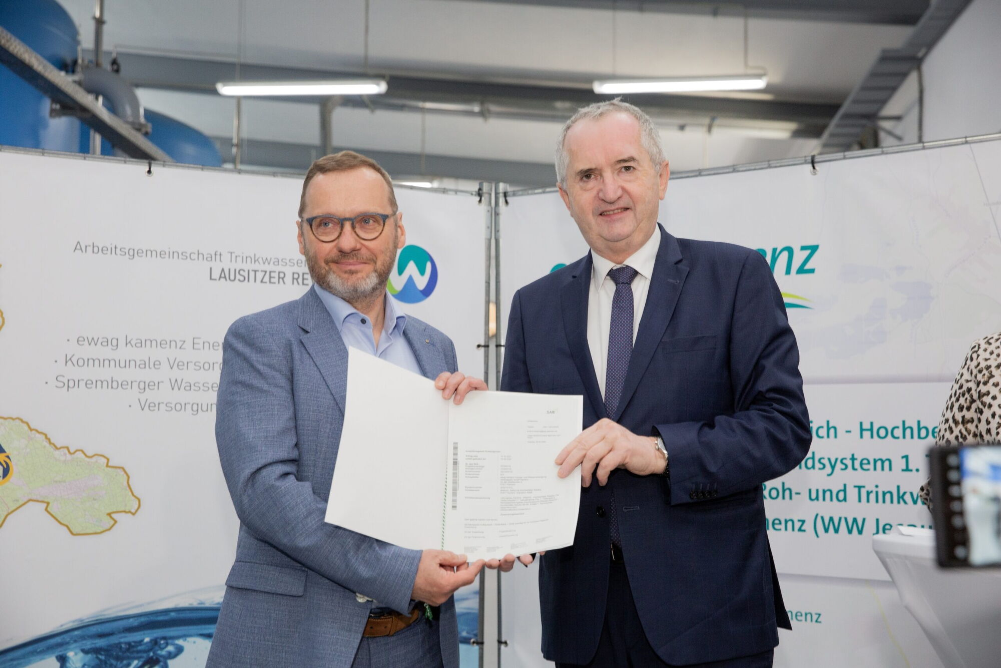 Spatenstich für das Vorhaben „Neubau Trinkwasserverbindungsleitung Wasserwerk Kamenz/Jesau – Milstrich“